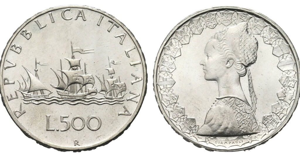 500 lire rare in argento